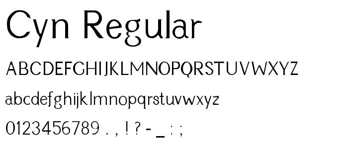Cyn Regular font